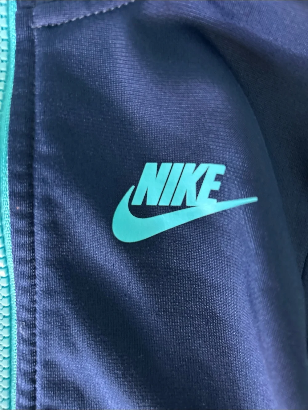 Nike Boys G4G Tricot Track Jacket Blue Void Colorblock Full Zip Size 24M